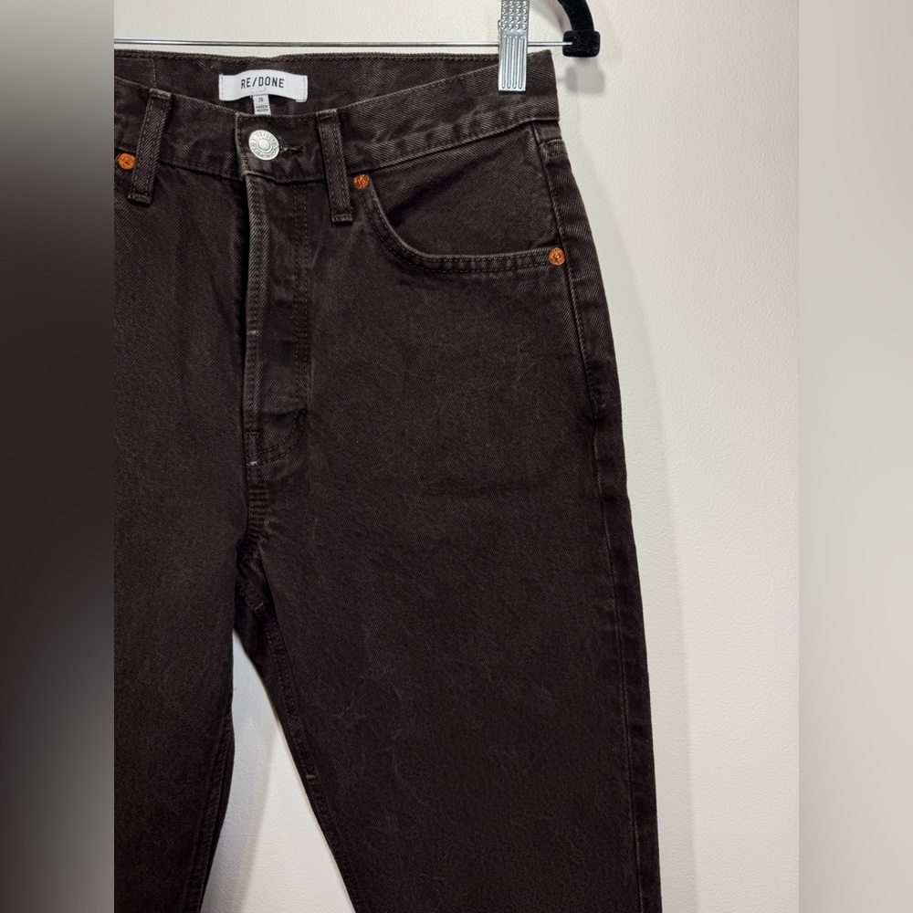 NWOT Re/Done Women’s 70s High Rise Skinny Boot Size 26 in Cocoa - Picture 4 of 10